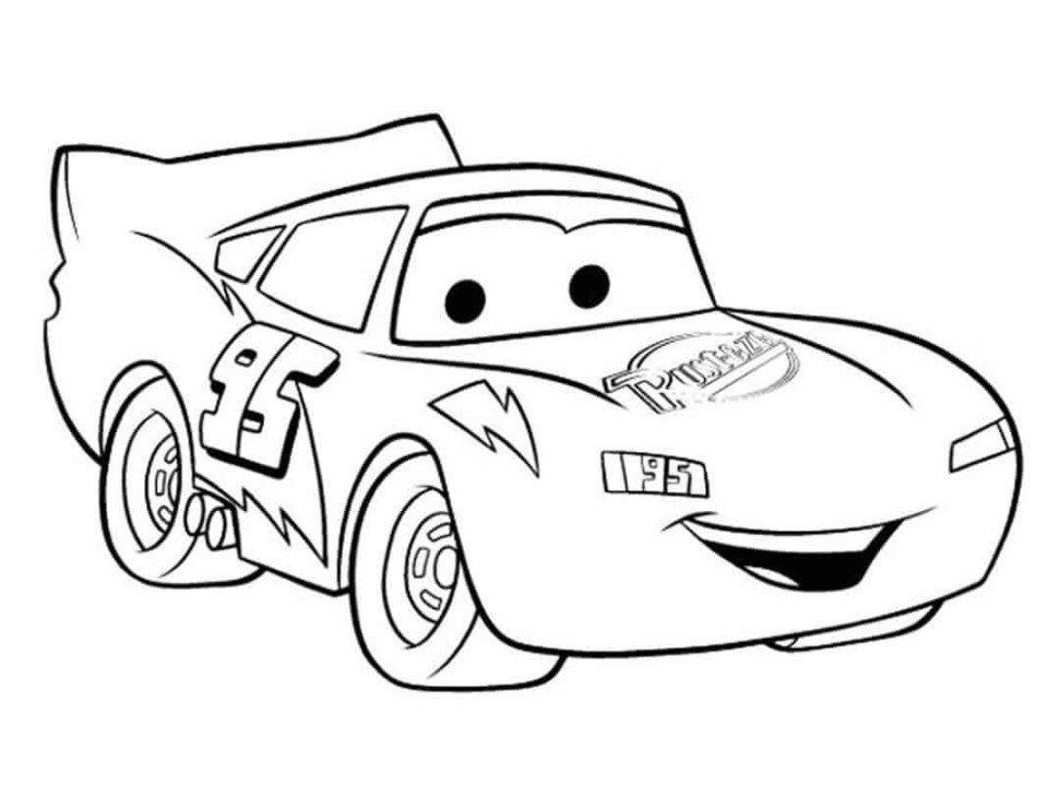 Cars Lightning McQueen  Race car coloring pages, Cartoon coloring