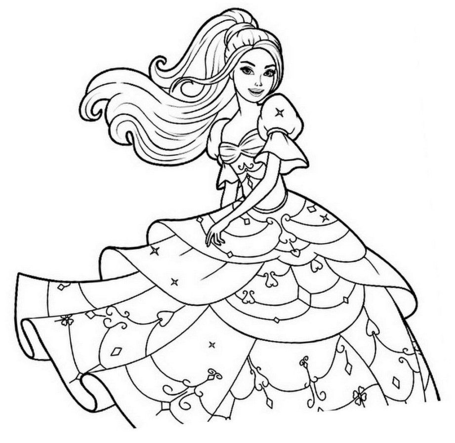 Princess coloring pages, Cartoon coloring pages, Barbie coloring