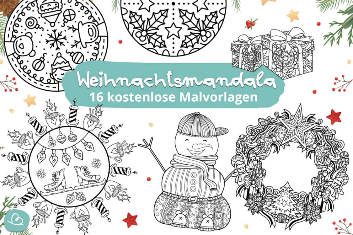 Weihnachtsmandala:  Vorlagen zum Ausmalen - Wunderbunt