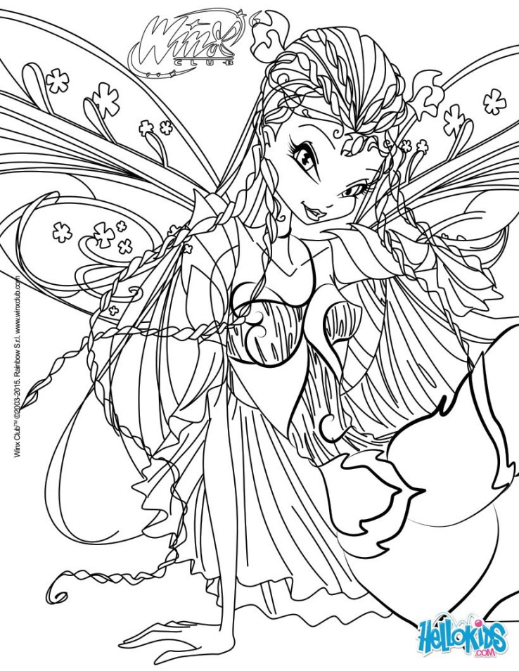 WINX CLUB coloring pages - Flora, transformation Bloomix  Fairy