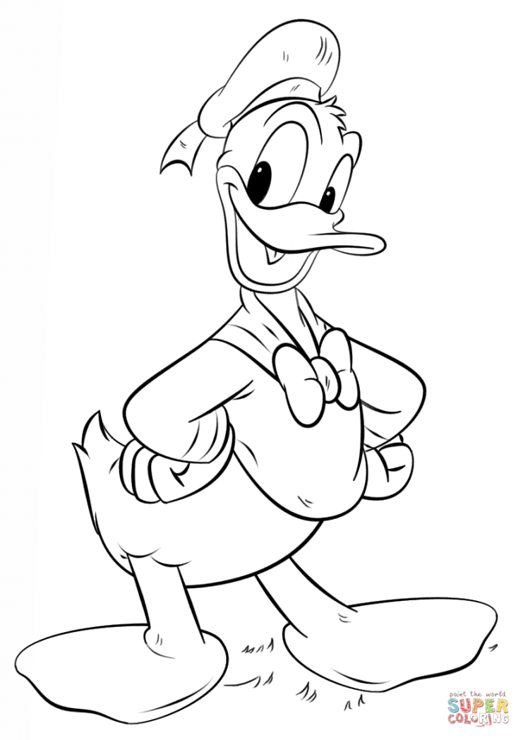 Ausmalbild: Donald Duck  Ausmalbilder kostenlos zum ausdrucken