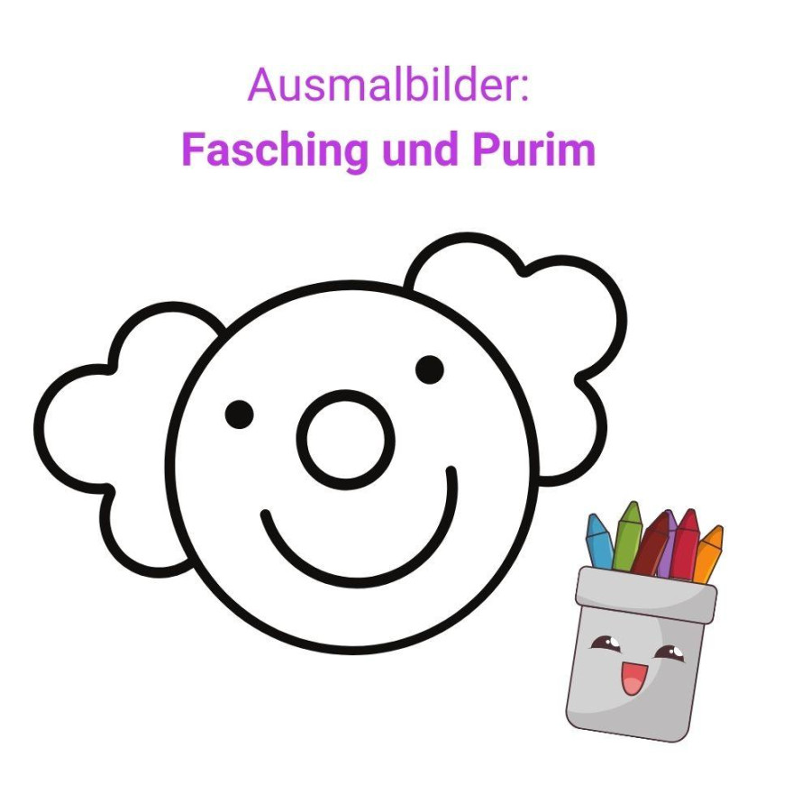 Ausmalbilder Malvorlagen Fasching Purim Geburtstag Feier