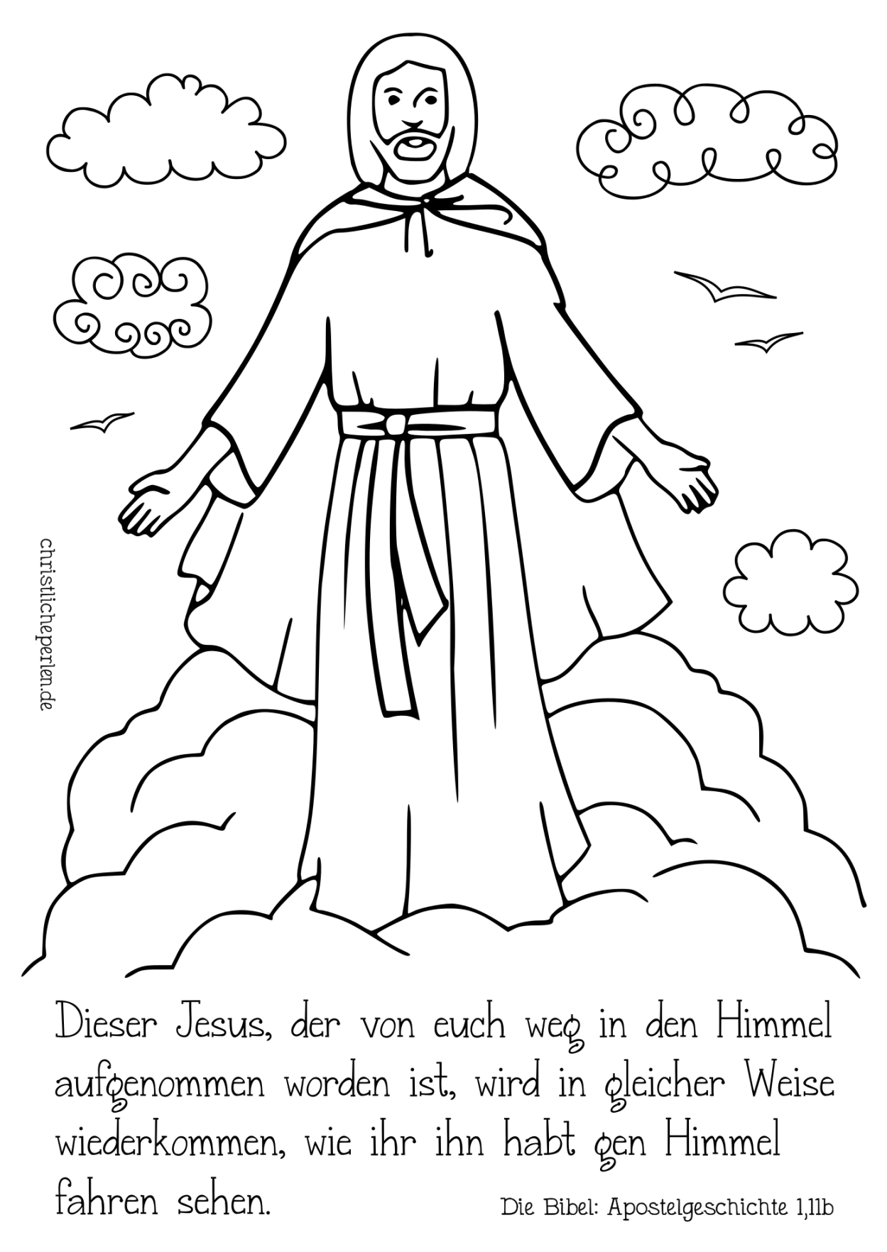 Ausmalbilder zu Himmelfahrt  Christliche Perlen