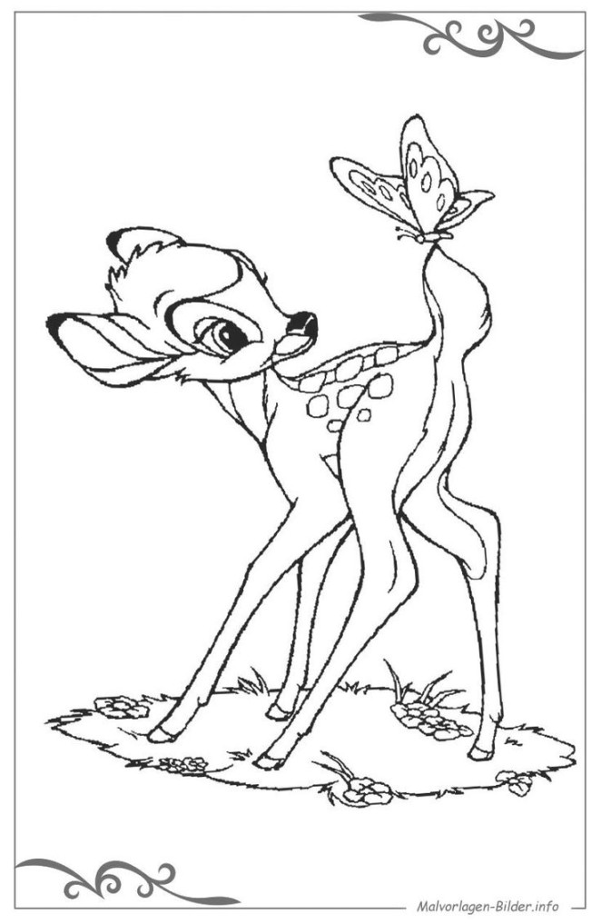 Bambi ausmalbild für kinder zum ausdrucken  Butterfly coloring