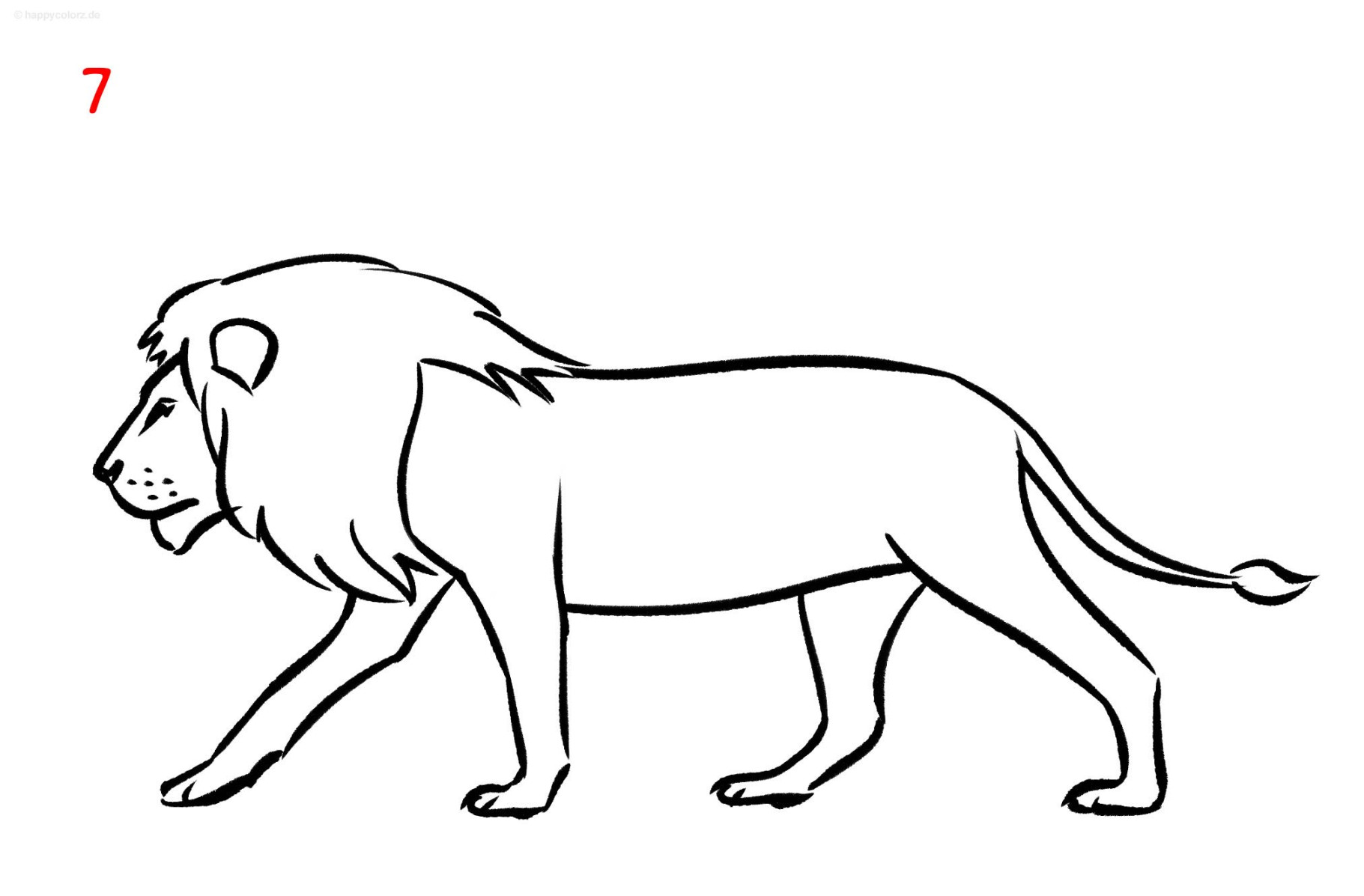 Löwe Malvorlage kostenlos » Löwen Ausmalbilder