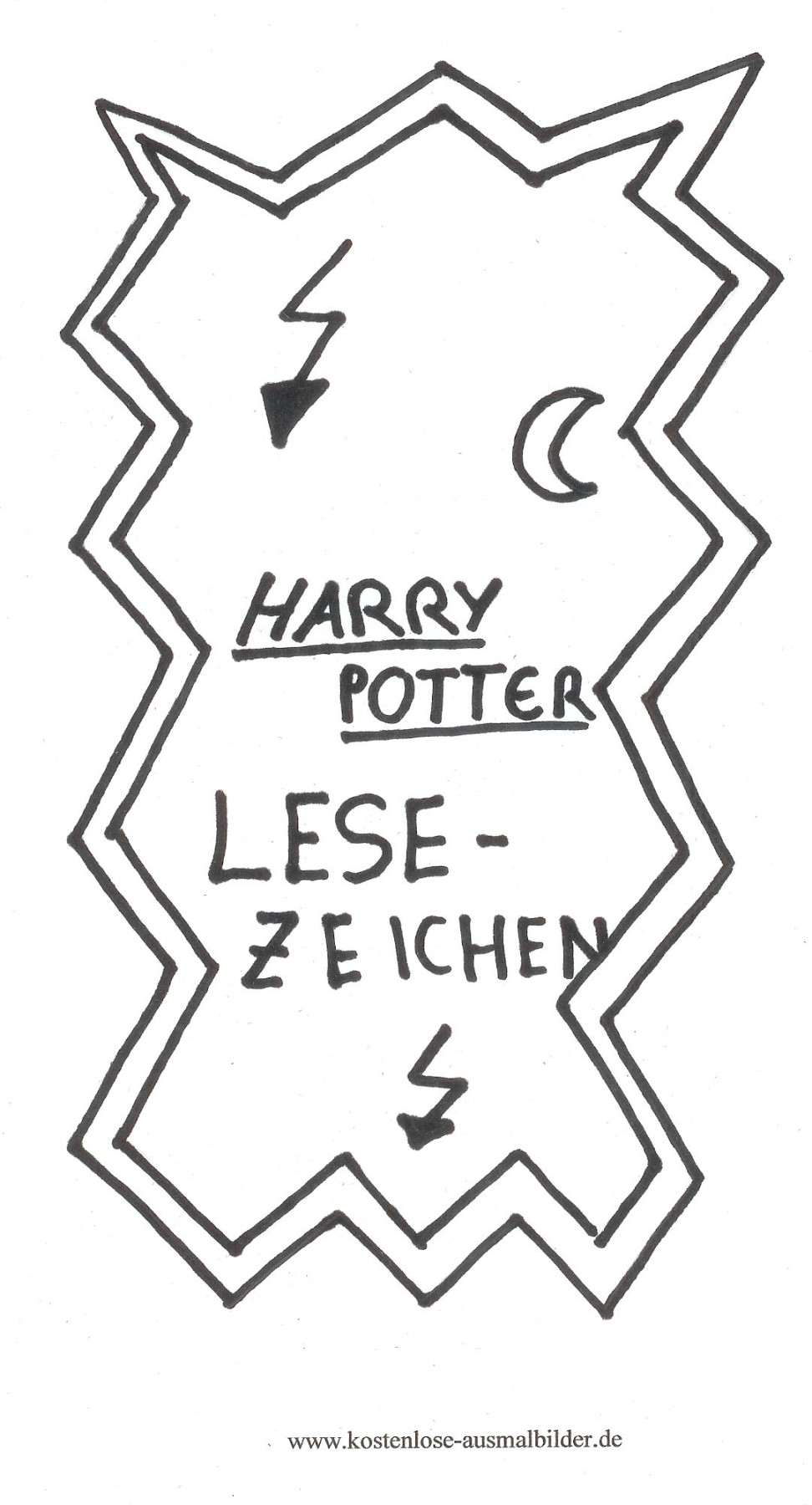 Malvorlagen - Ausmalbilder Harry Potter Lesezeichen  Lesezeichen