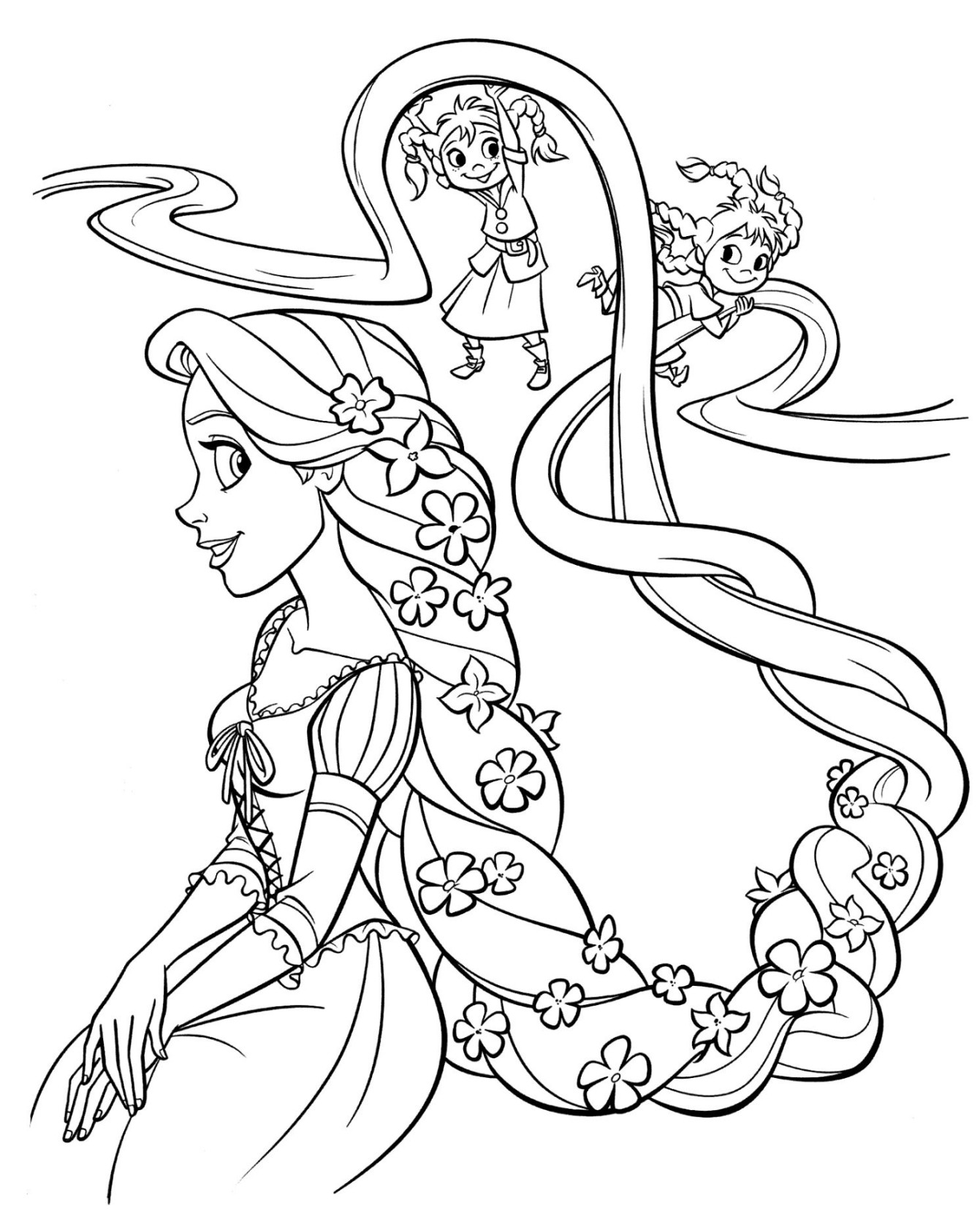 Rapunzel   Páginas para colorear de princesa, Colorear disney