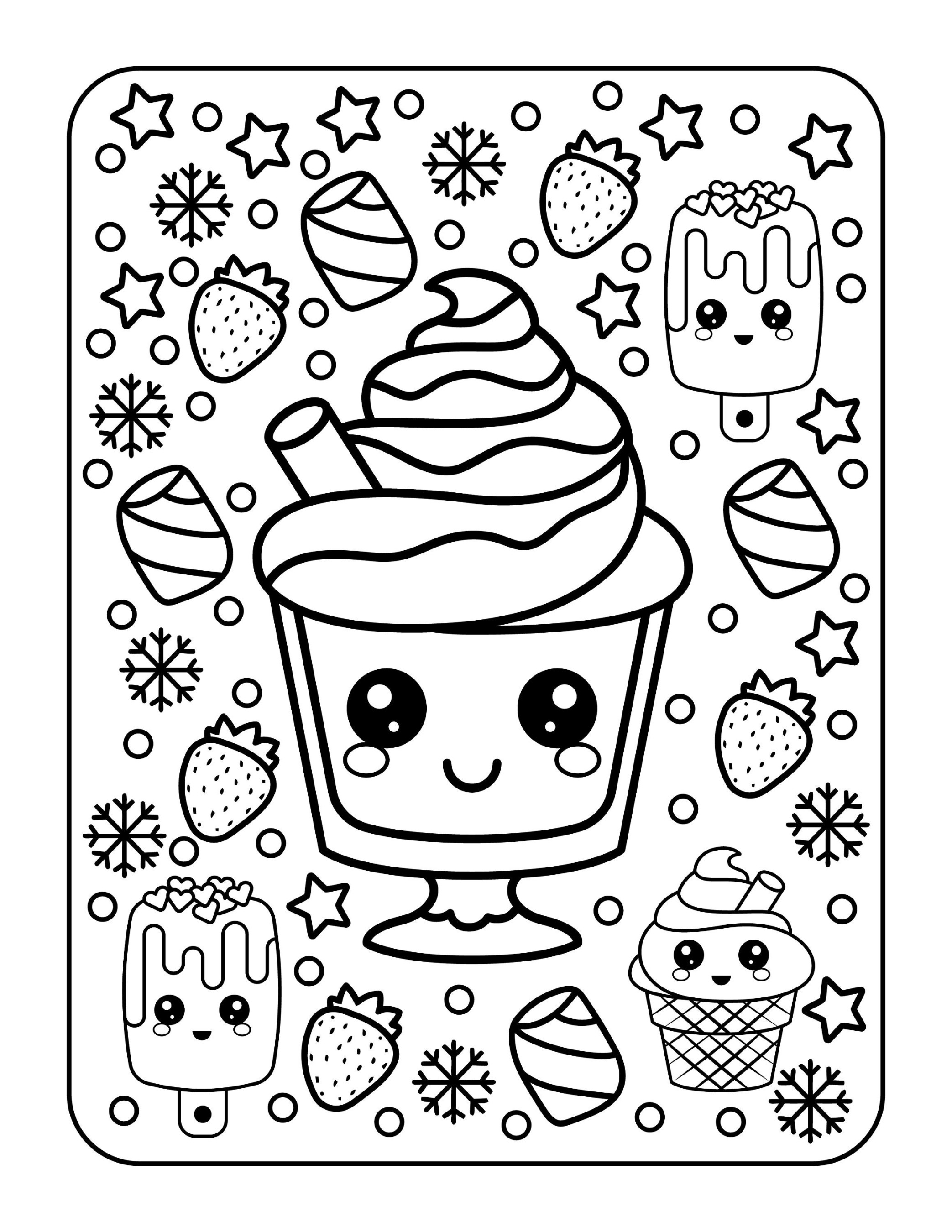 Seiten Kawaii Printables Malbuch Kinder Ausmalbilder Kinder