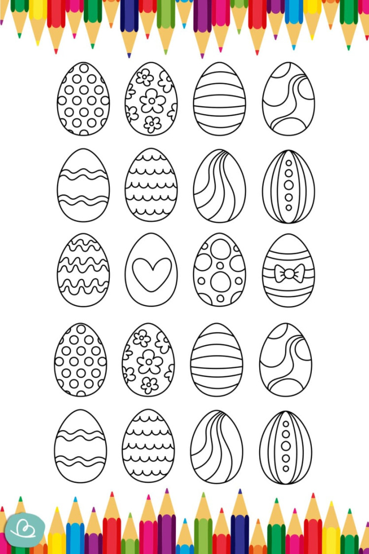 Ausmalbild Osterei   Malvorlagen + Bastelidee - Wunderbunt