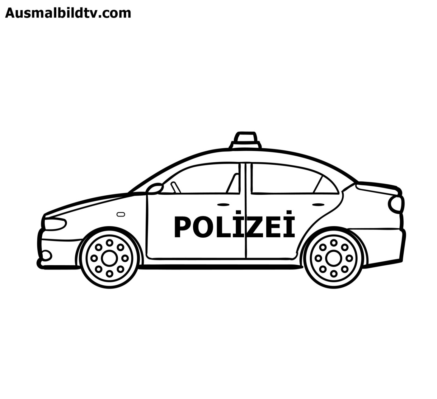 Ausmalbilder Polizei, Polizeiauto Kostenlos - Drucken