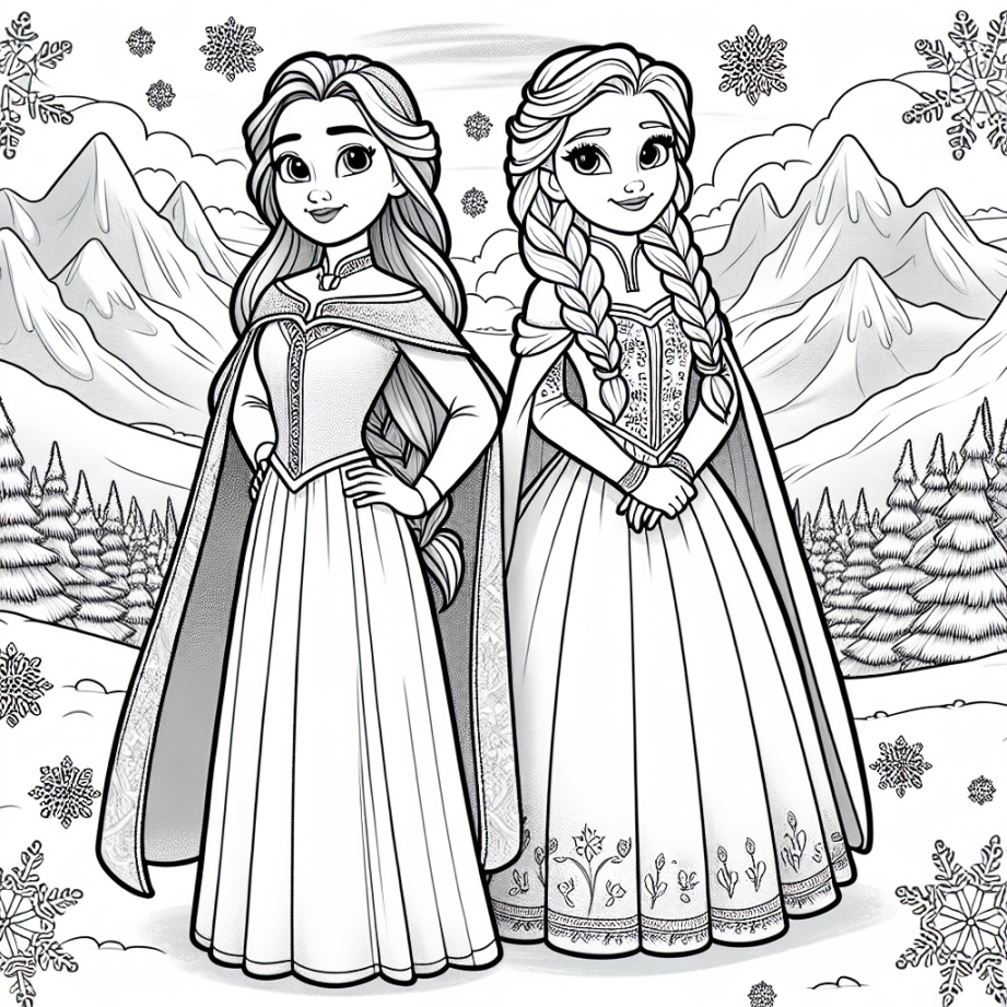 Ausmalbilder Elsa und Anna – Custom Paint By Numbers