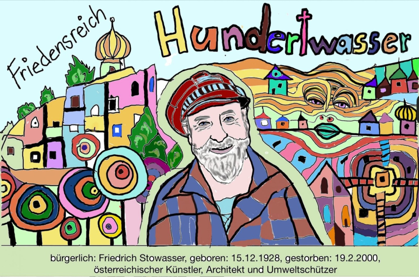 tolles Hundertwasser-Ausmalbild - iPad-Teacher