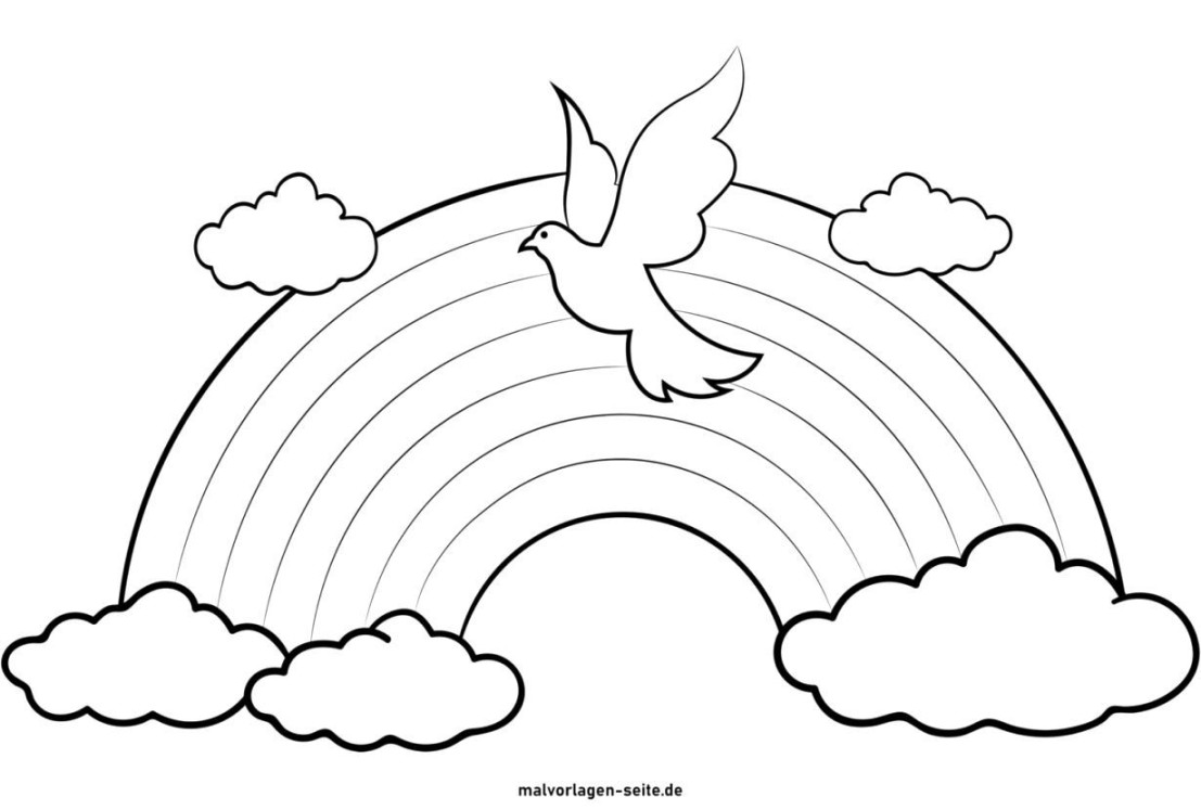 Einfach Regenbogen Malvorlage Zum Herunterladen Und Drucken