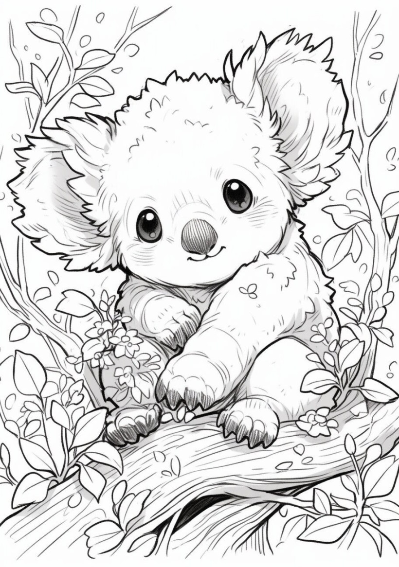 Malvorlage für Kinder, Baby-Koala - Etsy