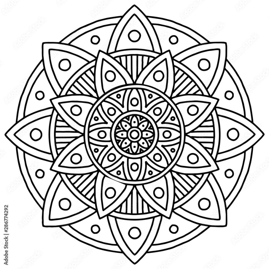 Mandala Ausmalbild ausmalen Stock-Illustration  Adobe Stock