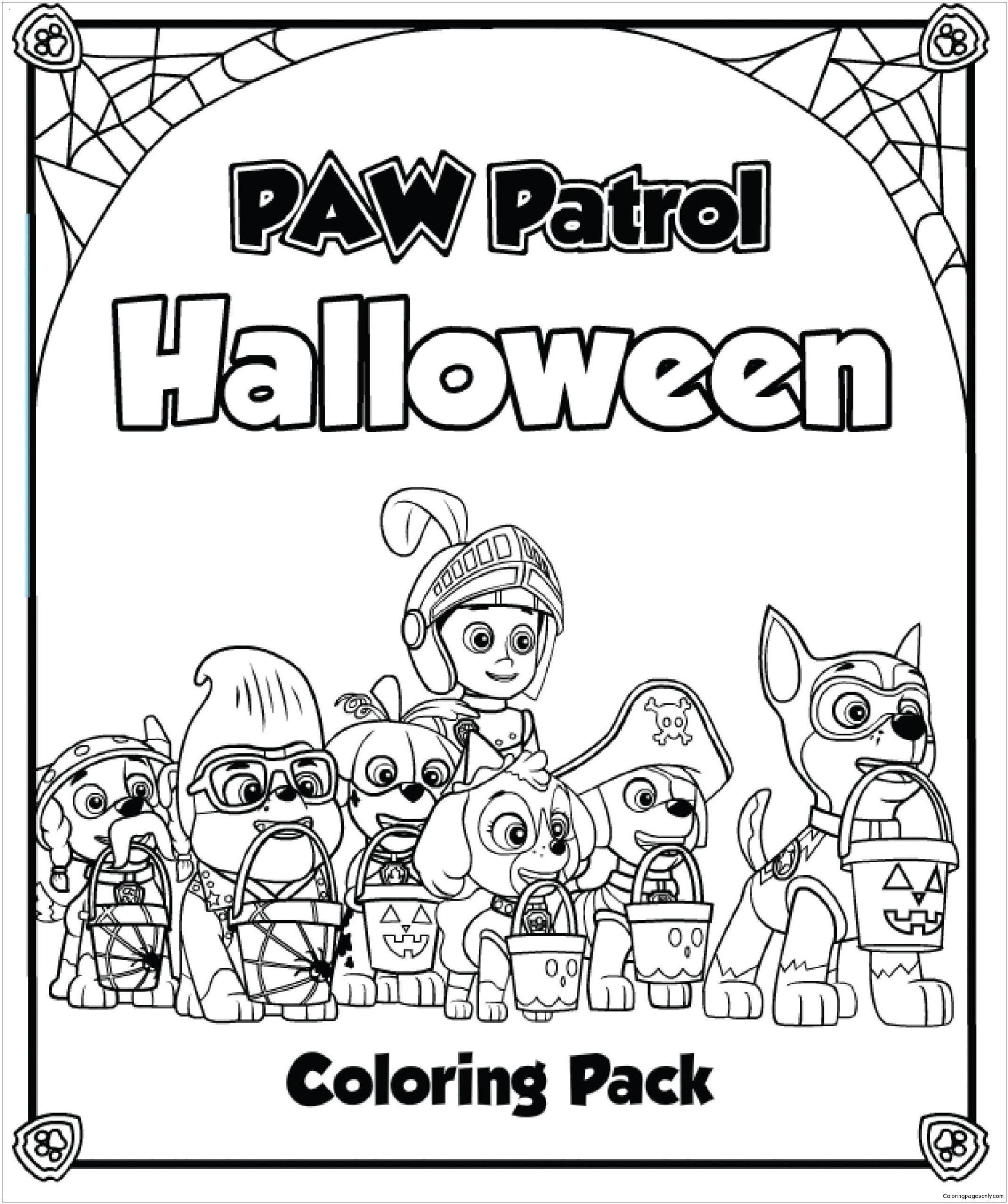 Paw Patrol Halloween  Coloring Page  Paw Patrol Coloring Pages