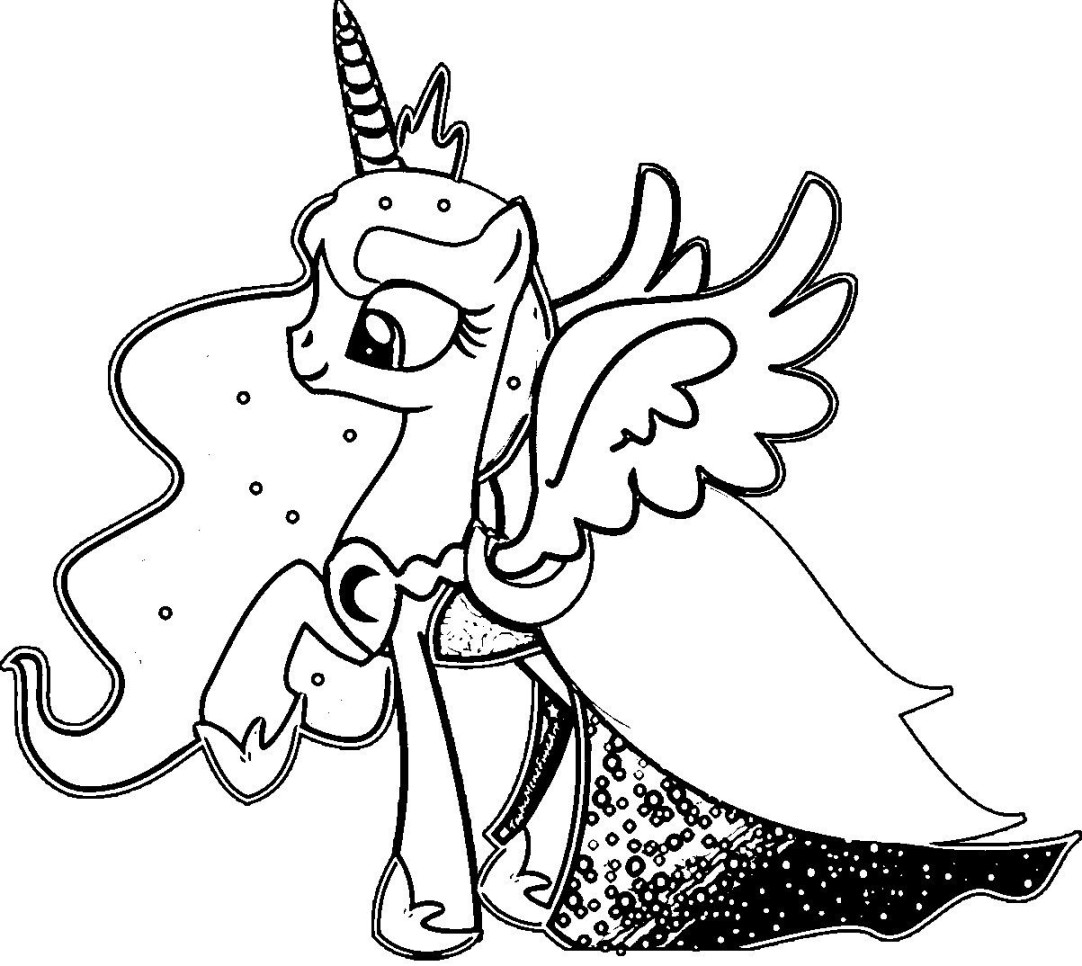 Princess Luna Coloring Page  BubaKids