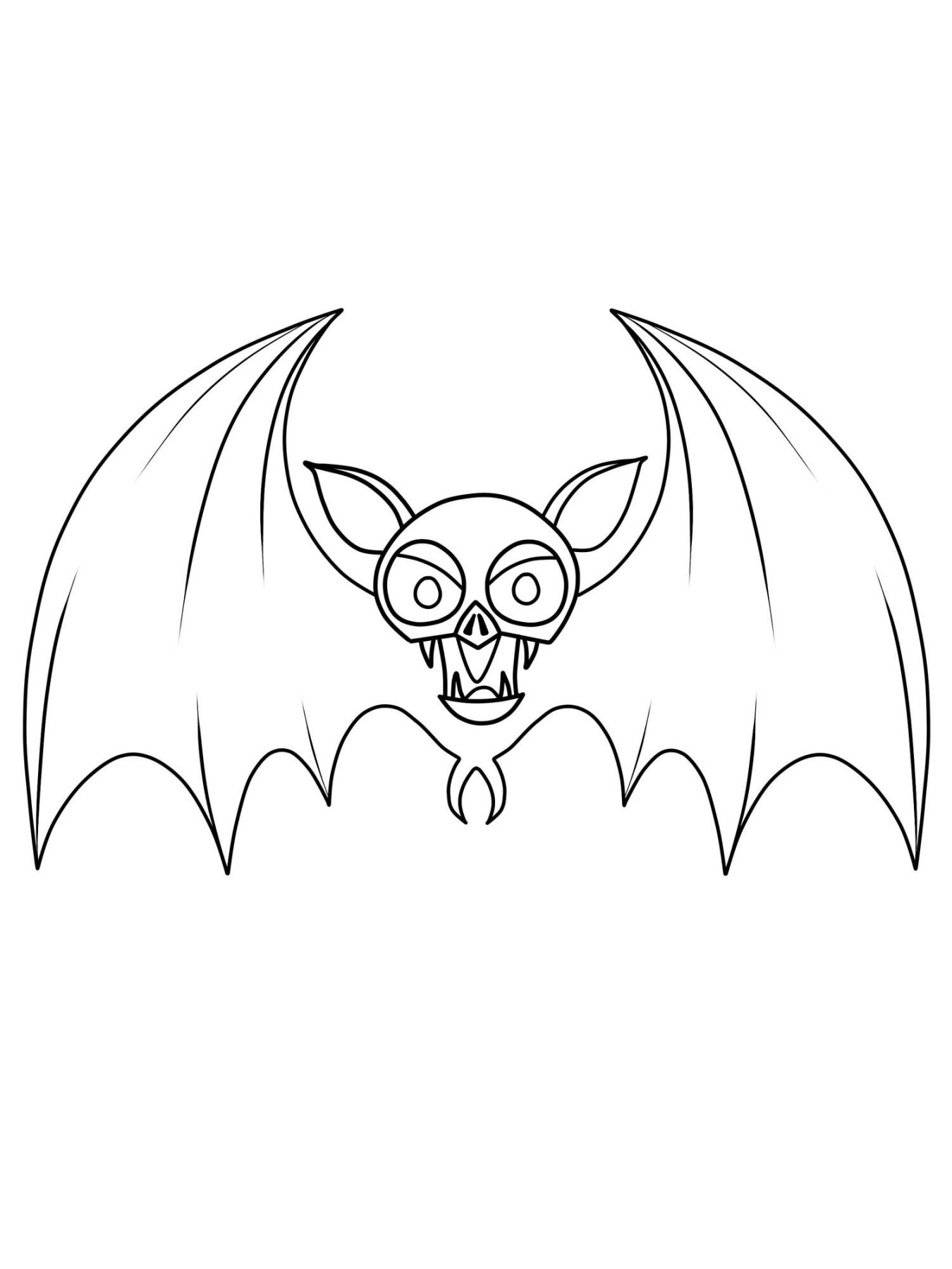 Ausmalbild + gruselige Halloween-Ausmalbilder: Fledermaus