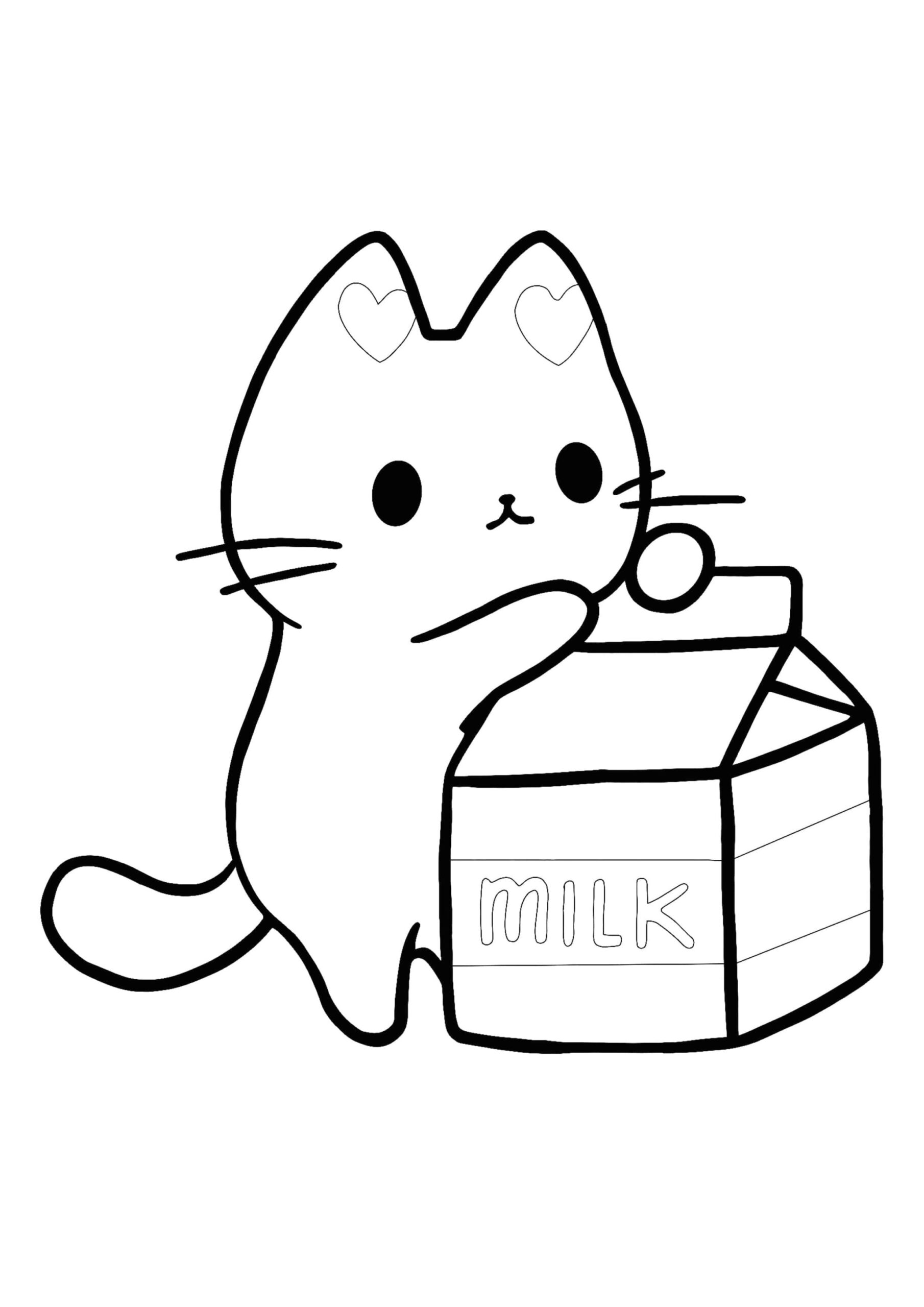 Kawaii Cat Coloring Pages -  Kawaii Animals Coloring Sheets ()