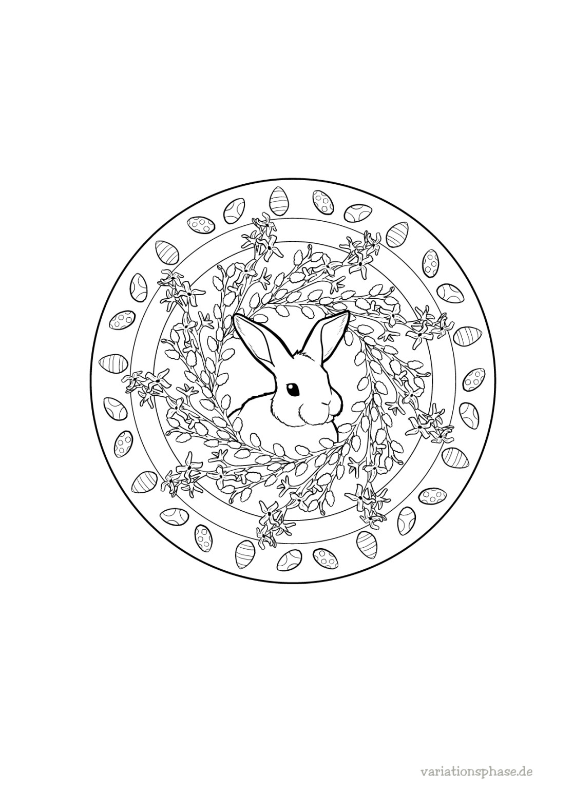 Mandala zu Ostern zum Ausmalen - variationsphase