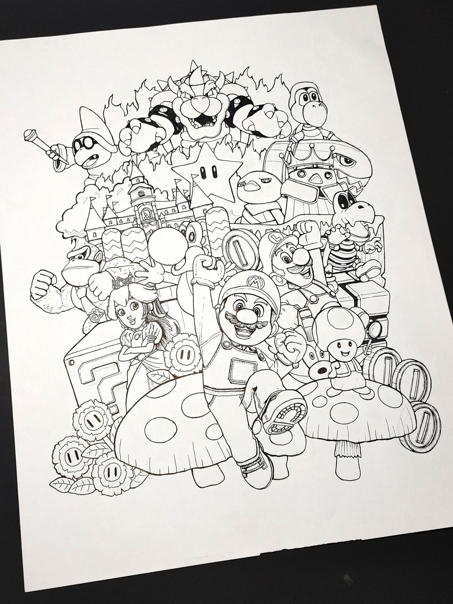 Super Mario Bros movie  coloring page doodle art - Etsy