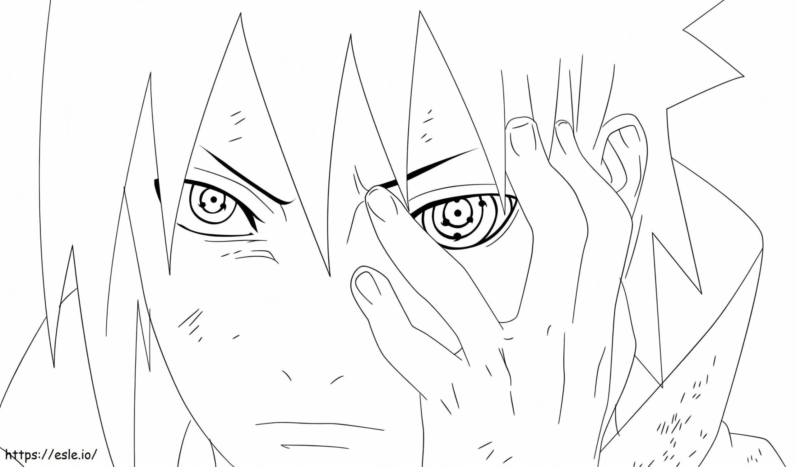 Uchiha Sasuke Con Mangekyou Sharingan und Rinnegan ausmalbilder