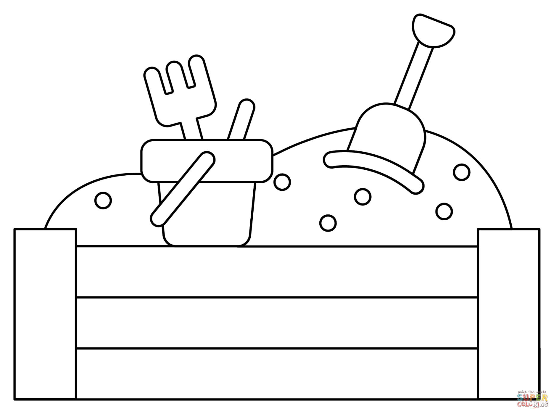 Ausmalbild: Sandkasten  Ausmalbilder kostenlos zum ausdrucken