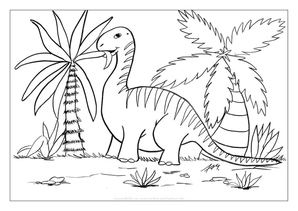 Dinosaurier Ausmalbilder für Kinder - Bilder zum Ausmalen