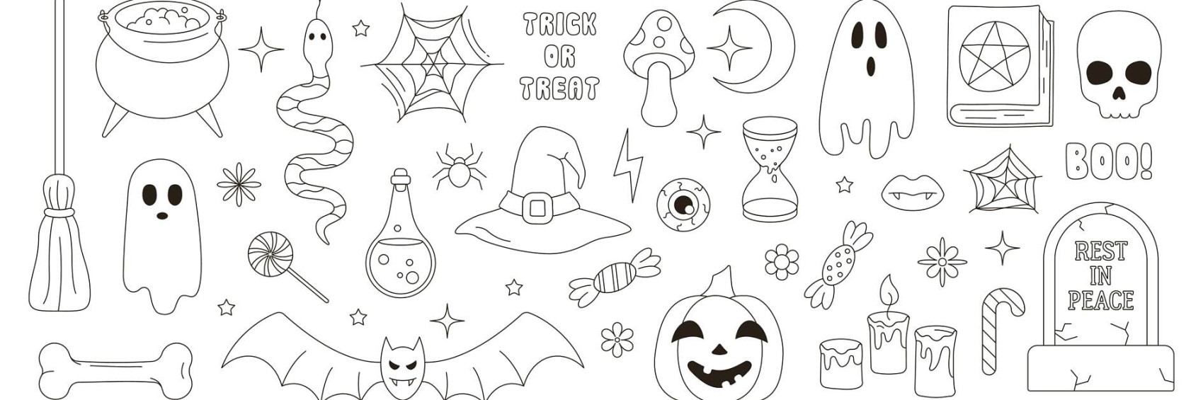 Gruselige Halloween Ausmalbilder für Kinder