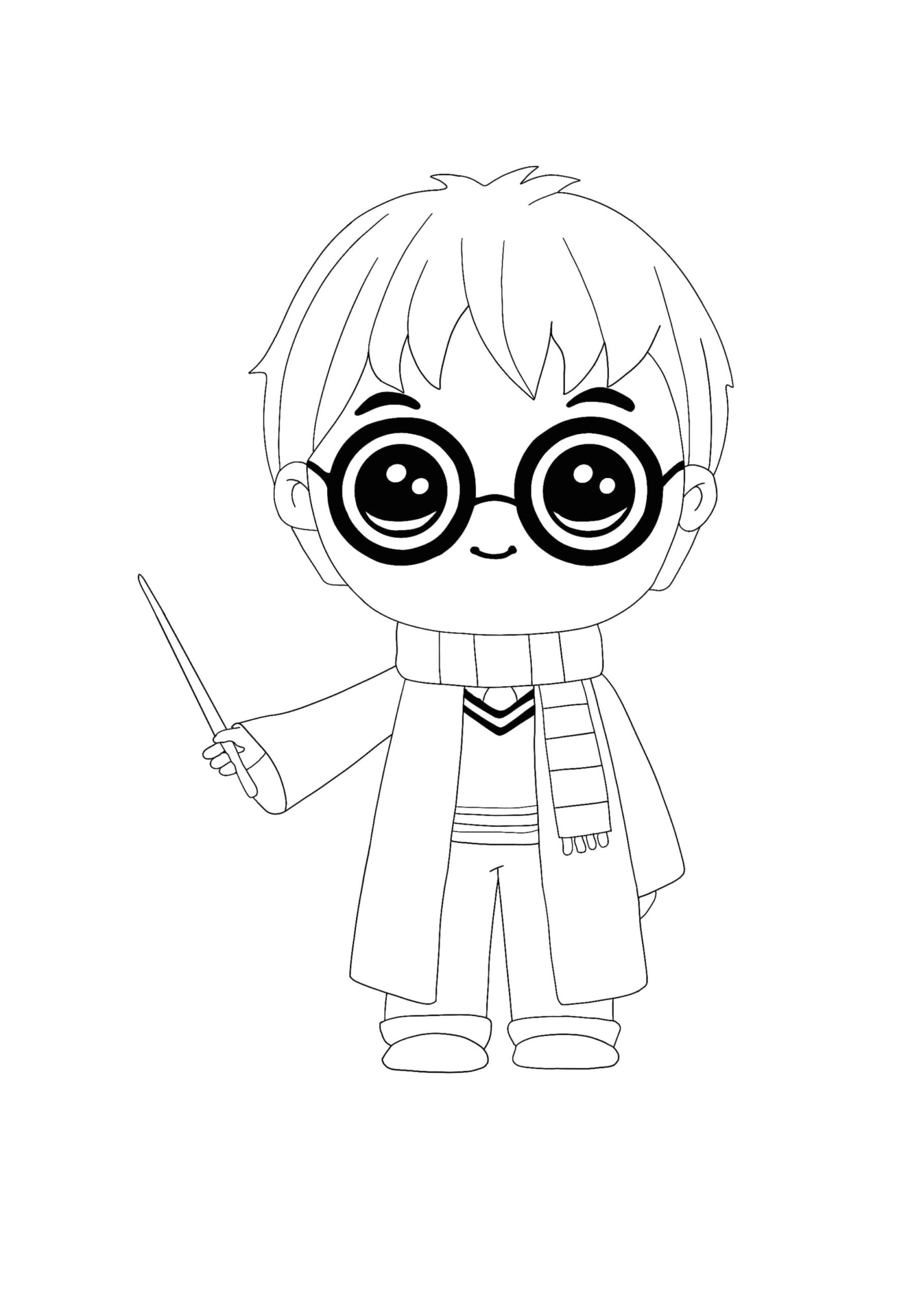 Kawaii Harry Potter Coloring Pages -  Free Printable Coloring