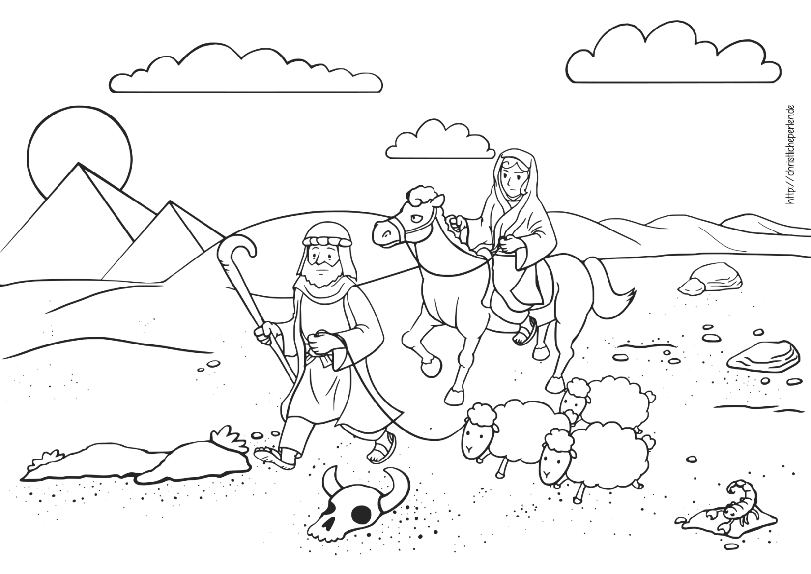 Abram und Sarai Ausmalbilder / Coloring Pages  Christliche Perlen