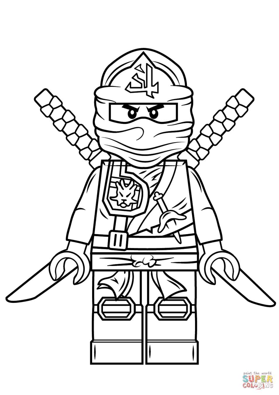 Ausmalbild: Lego Ninjago Green Ninja  Ausmalbilder kostenlos zum