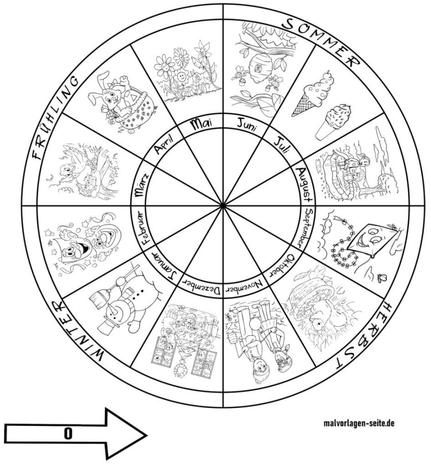 Ausmalbilder Jahreszeiten kostenlos für Kinder zum Ausmalen