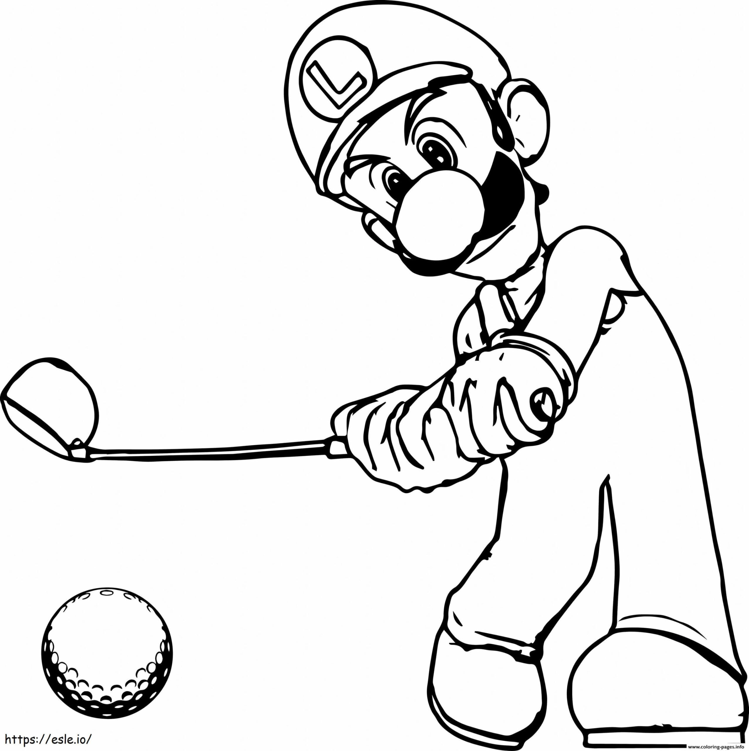 Luigi spielt Golf ausmalbilder