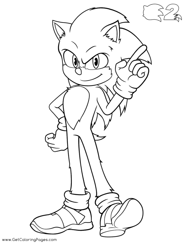 Sonic aus dem Film  Sonic the Hedgehog  Malvorlage